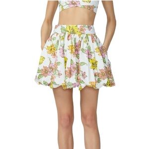 AFRM Floral Tropical Bubble Mini Skirt Size 27